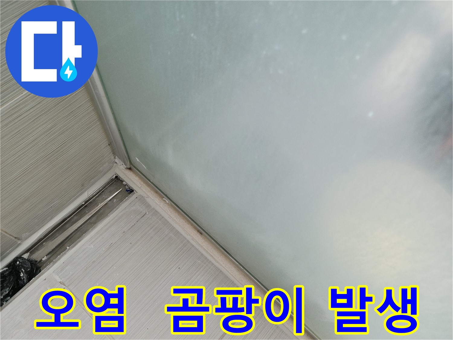 샤워부스 누수 - 곰팡이 핀 실리콘 - 건강 위협