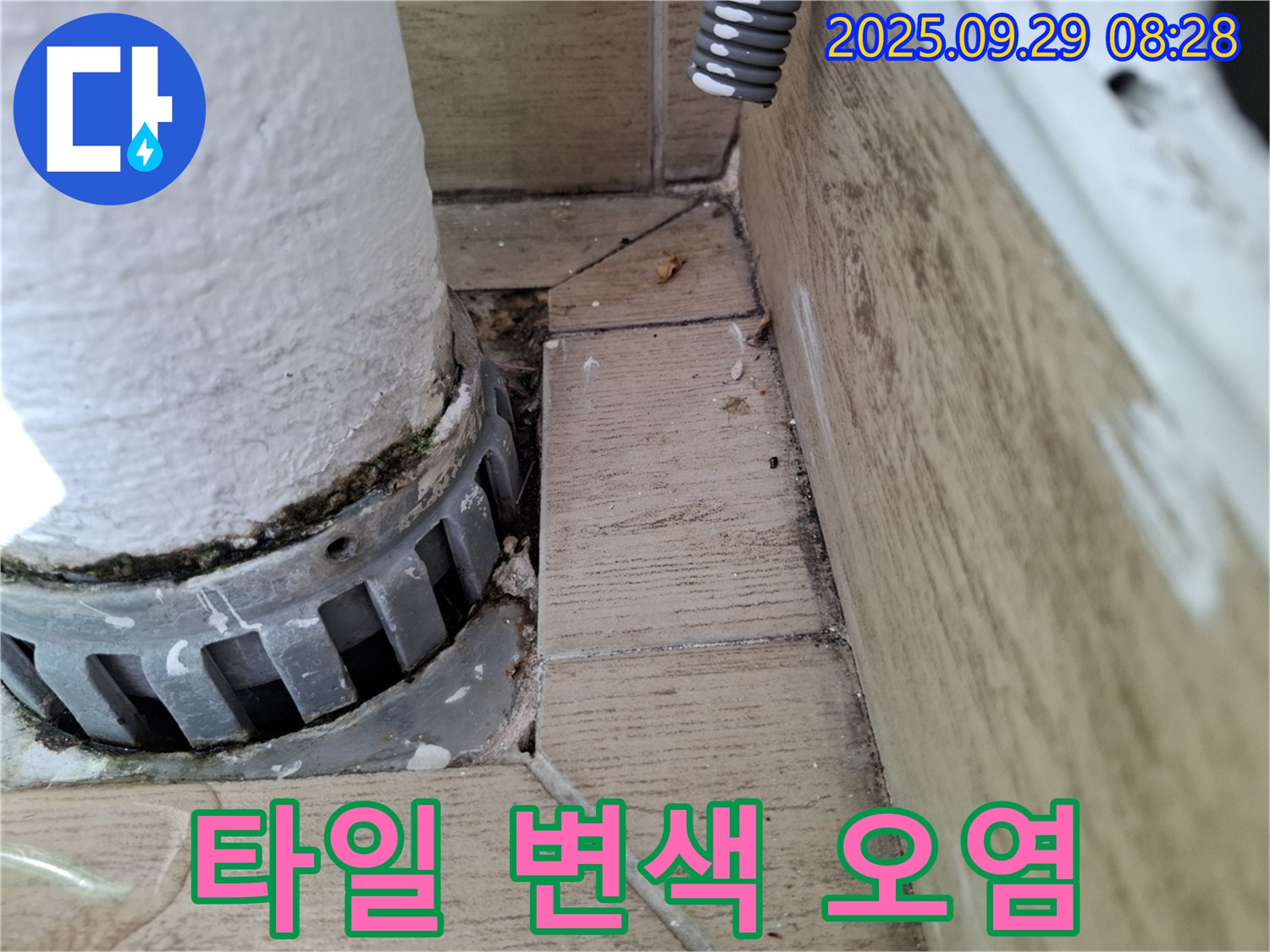 양주시 광적면 우고리 누수 - 타일 변색과 틈새 오염, 누수 가능성 높음