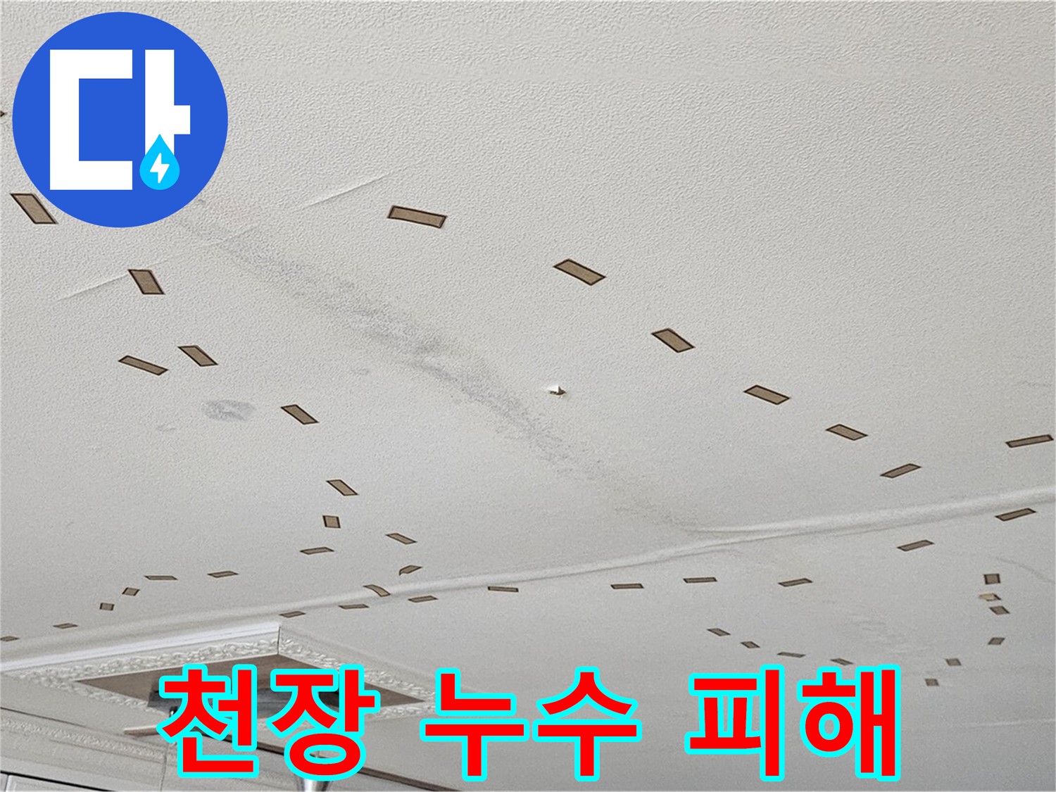 도봉구 도봉동 현대시티 아파트 천장 누수 피해 - 천장 손상 상태를 보여주는 사진입니다.