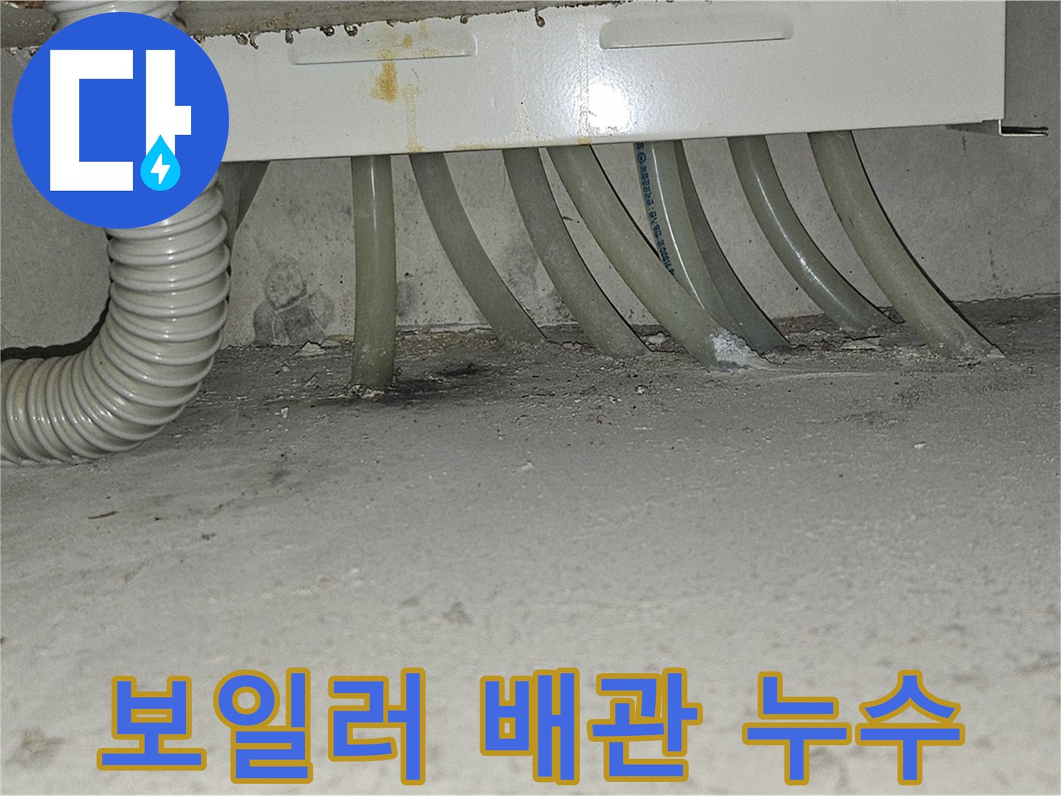 도봉동 현대시티 보일러 하단 배관 연결부 - 누수 발생 지점 확인