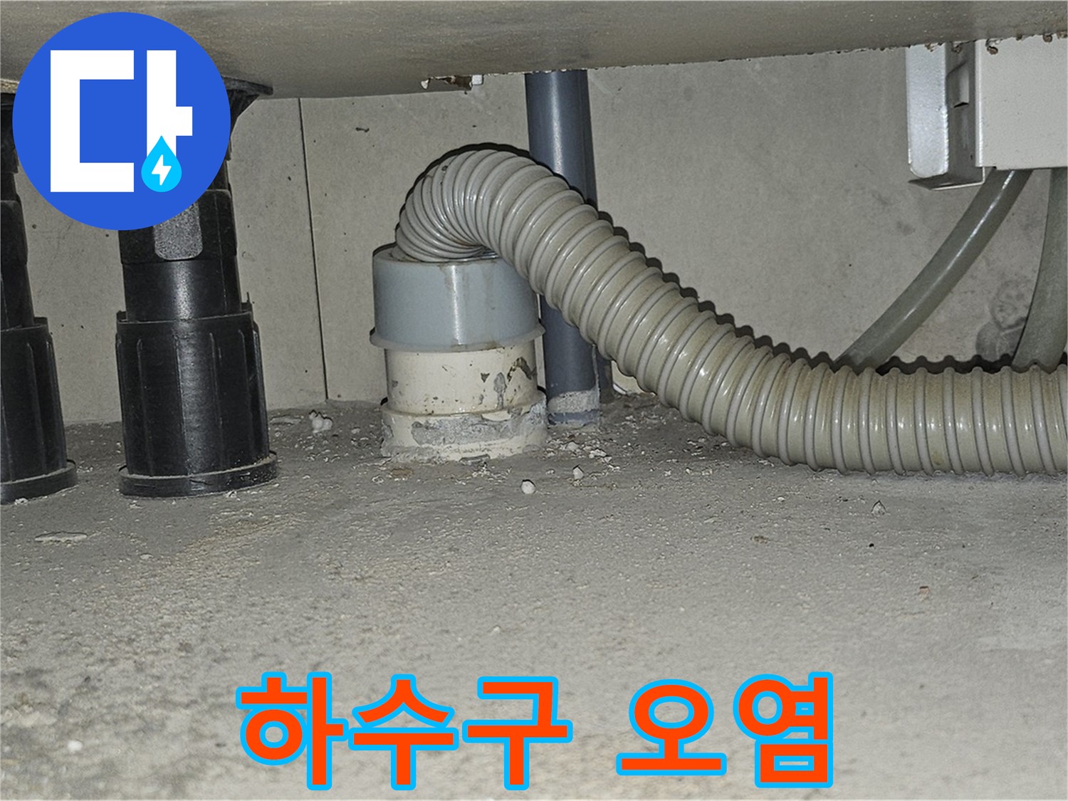 현대시티 누수 - 싱크대 하수구 주변 물때와 오염 확인