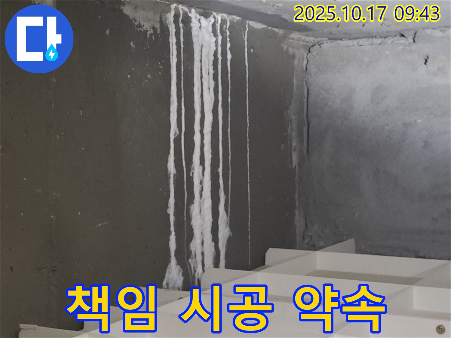 분당 봇들마을2단지 아파트 계단 석회수 누수 - 원인부터 해결까지 책임 시공