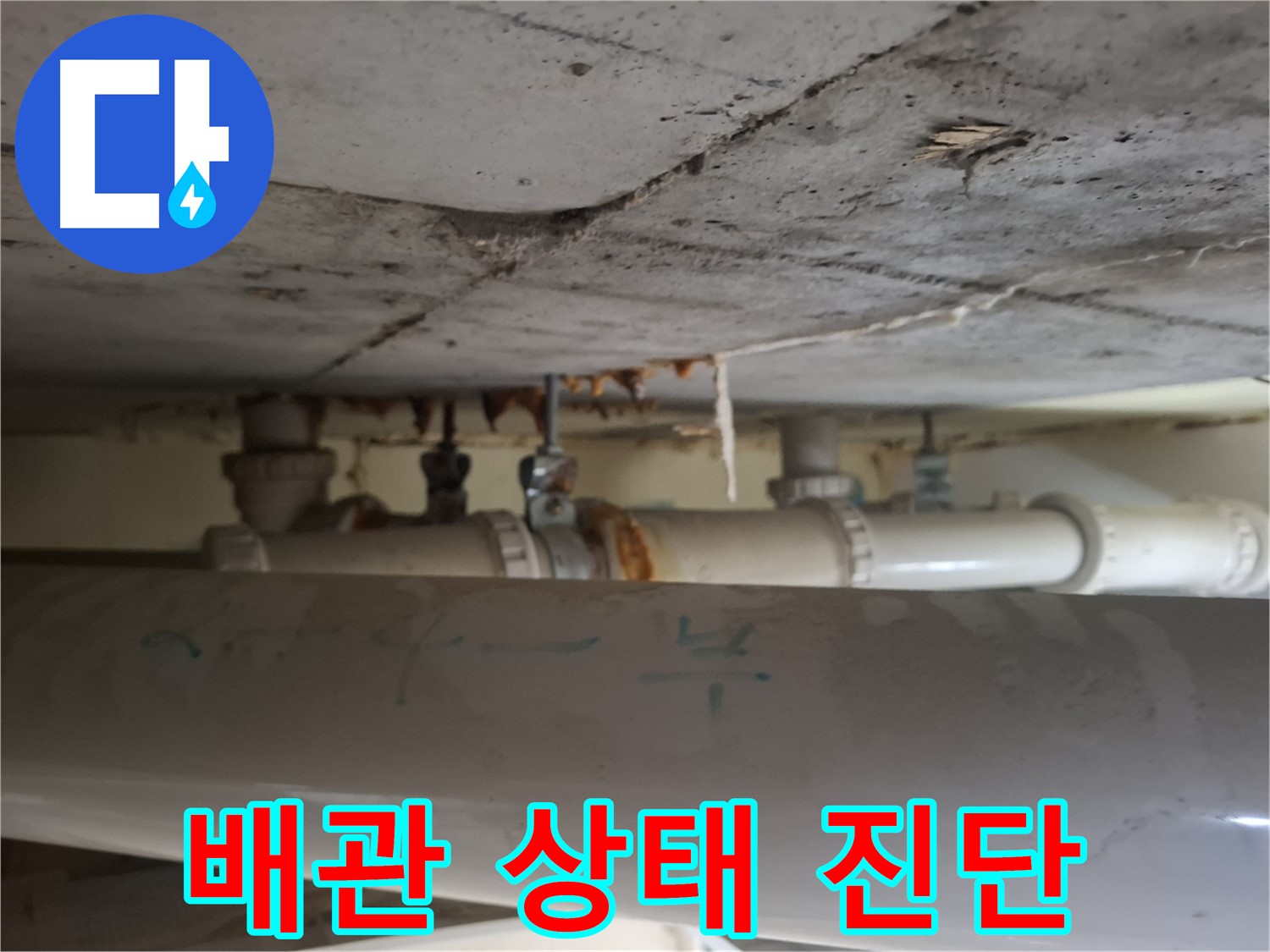 분당 봇들마을2단지 아파트 - 천장 점검구 내부 배관 상태 상세 진단 진행