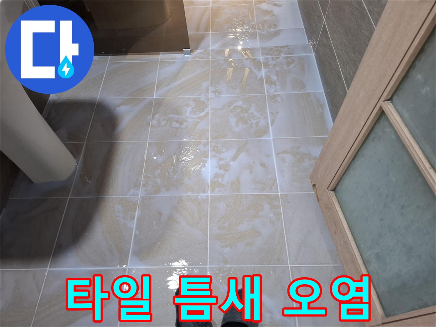 분당 삼평동 봇들마을 아파트 욕실 타일 틈새 - 물때와 곰팡이