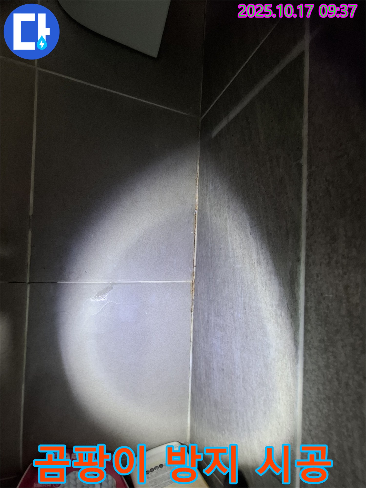 판교 삼평동 봇들마을 아파트 욕실 타일 틈새 누수 - 곰팡이 방지 탄성 실리콘으로 꼼꼼하게 시공 완료!