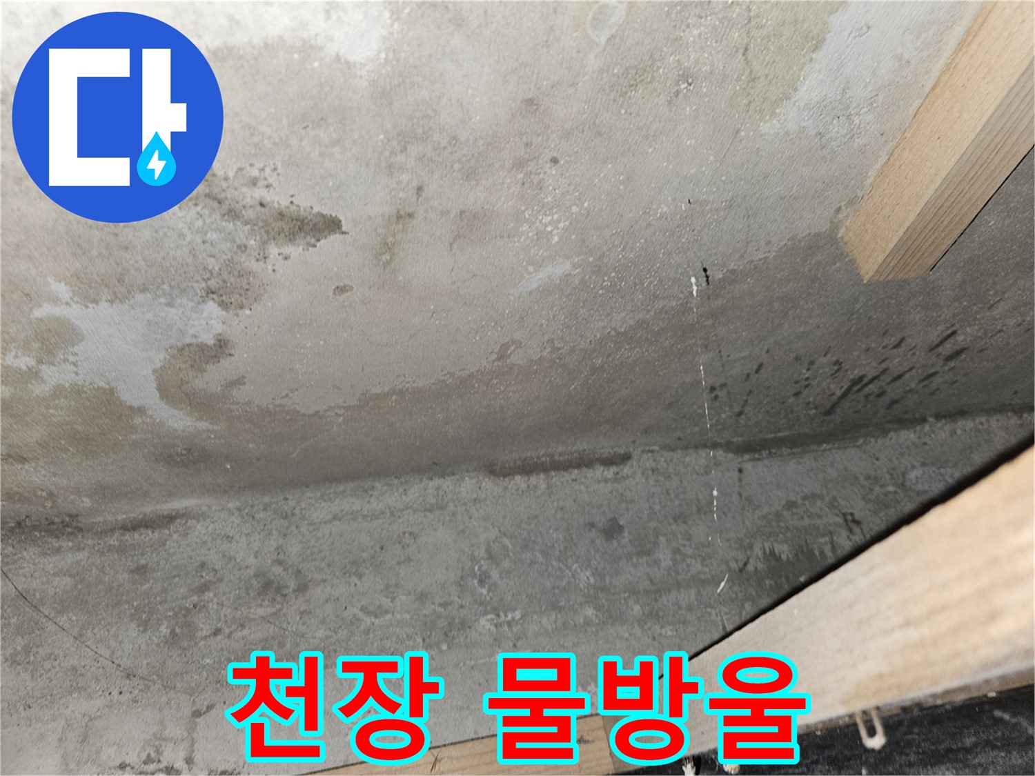 천장 물방울 - 콘크리트 천장에서 물방울이 맺혀 떨어지는 누수 현상