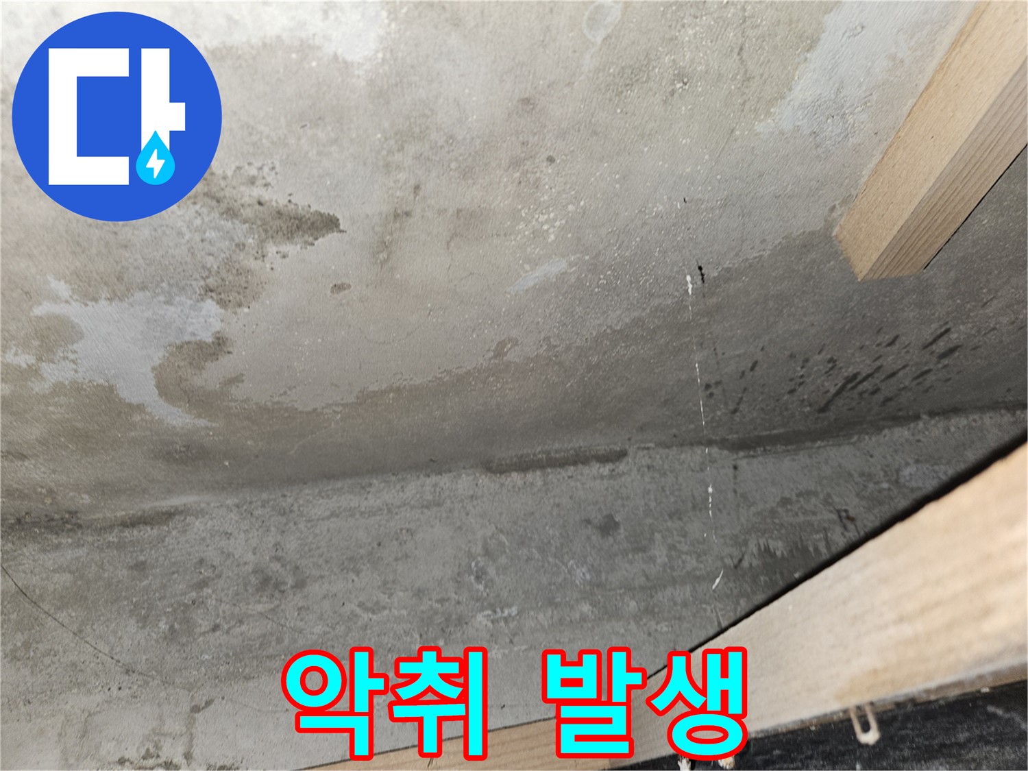 콘크리트 누수로 인한 악취 발생 - 누수로 인해 곰팡이가 번식하여 악취가 발생하는 등 쾌적한 주거 환경을 파괴합니다.