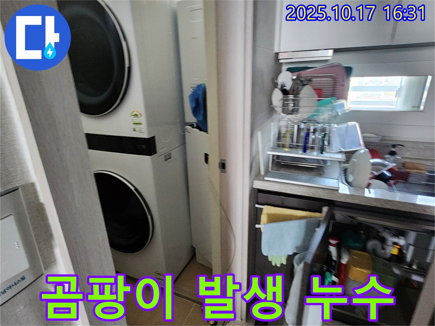 세탁기 누수 - 곰팡이 발생 및 제거, 쾌적한 환경을 만들어 드립니다.