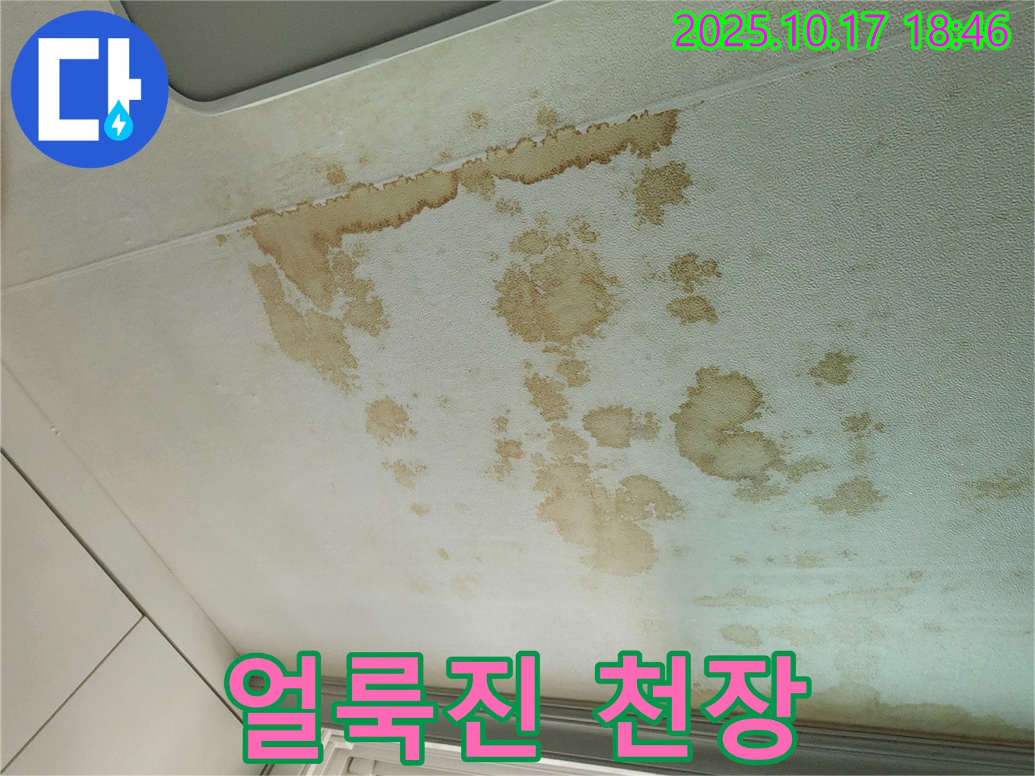 양주시 남면 상수리 - 누렇게 얼룩진 천장 - 습기와의 전쟁! 곰팡이 OUT!