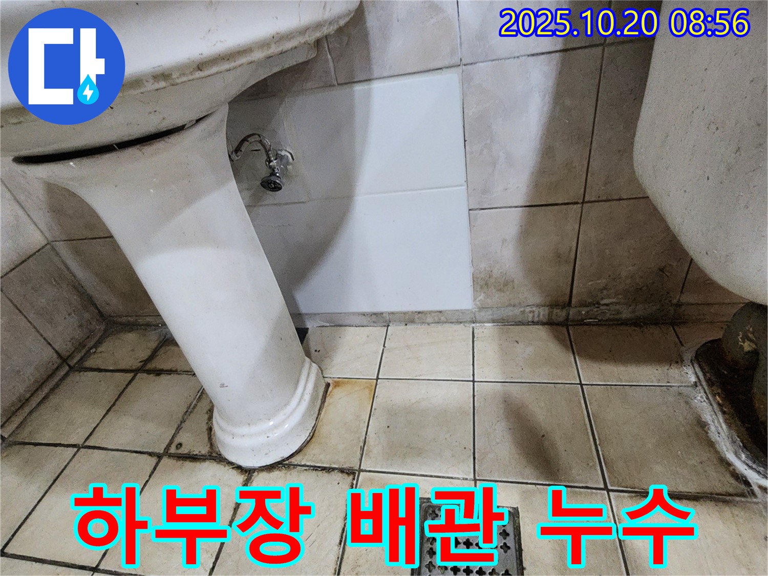 양주시 장흥면 석현리 - 세면대 하부장 내부 배관 연결 부위 누수 확인 - 신속한 조치 필요