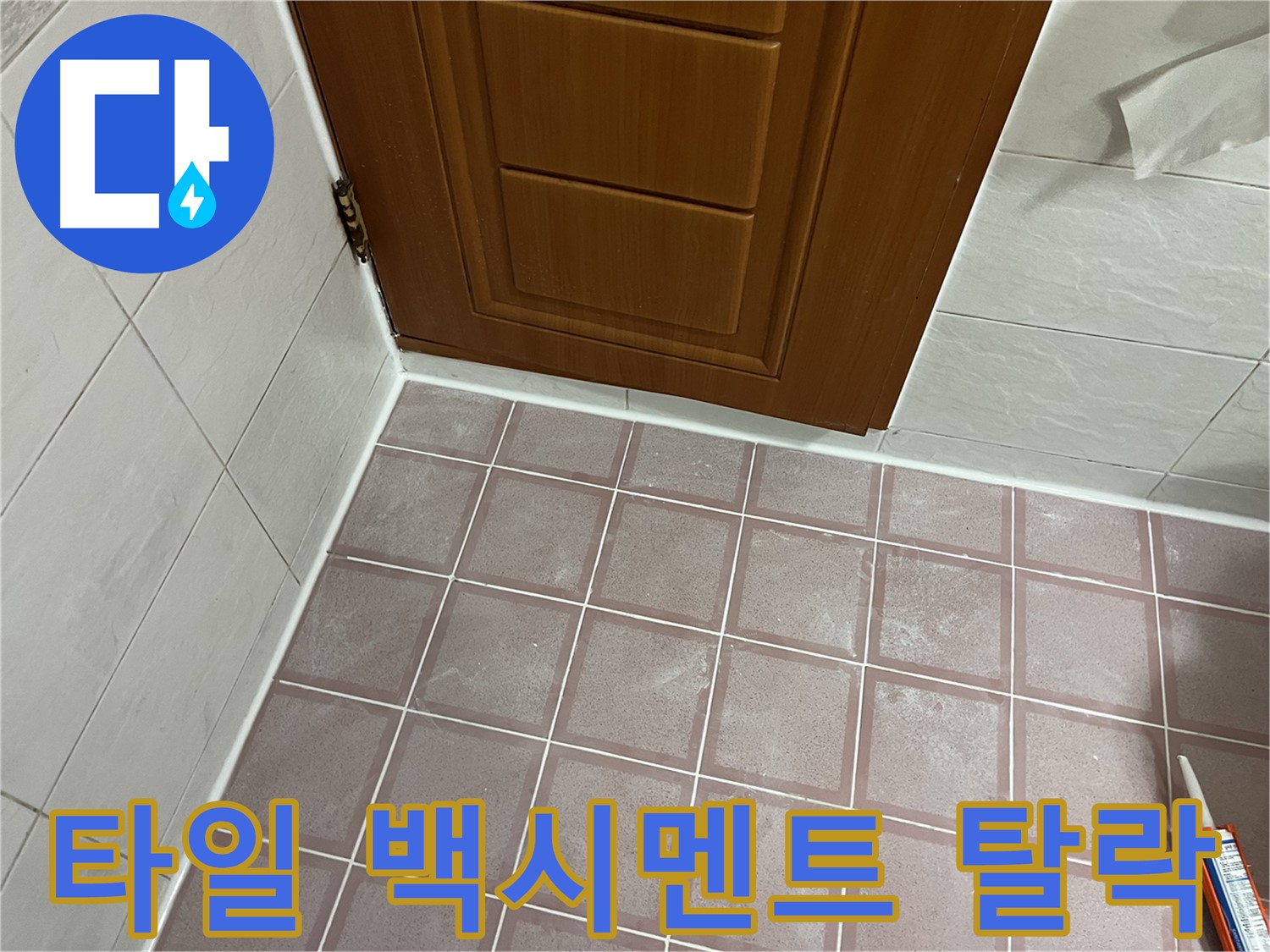 금천구 독산동 형제맨션빌 욕실 - 문턱 타일 주변 백시멘트 탈락 현상 점검