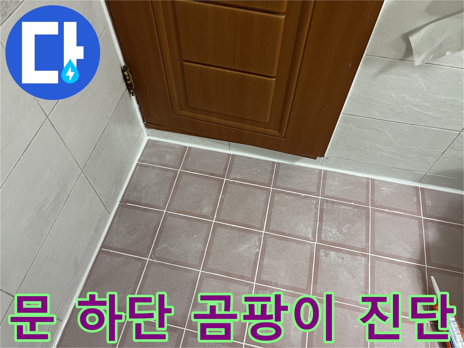 독산동 형제맨션빌 욕실 - 문 하단 타일 곰팡이와 습기 문제 해결을 위한 초기 진단
