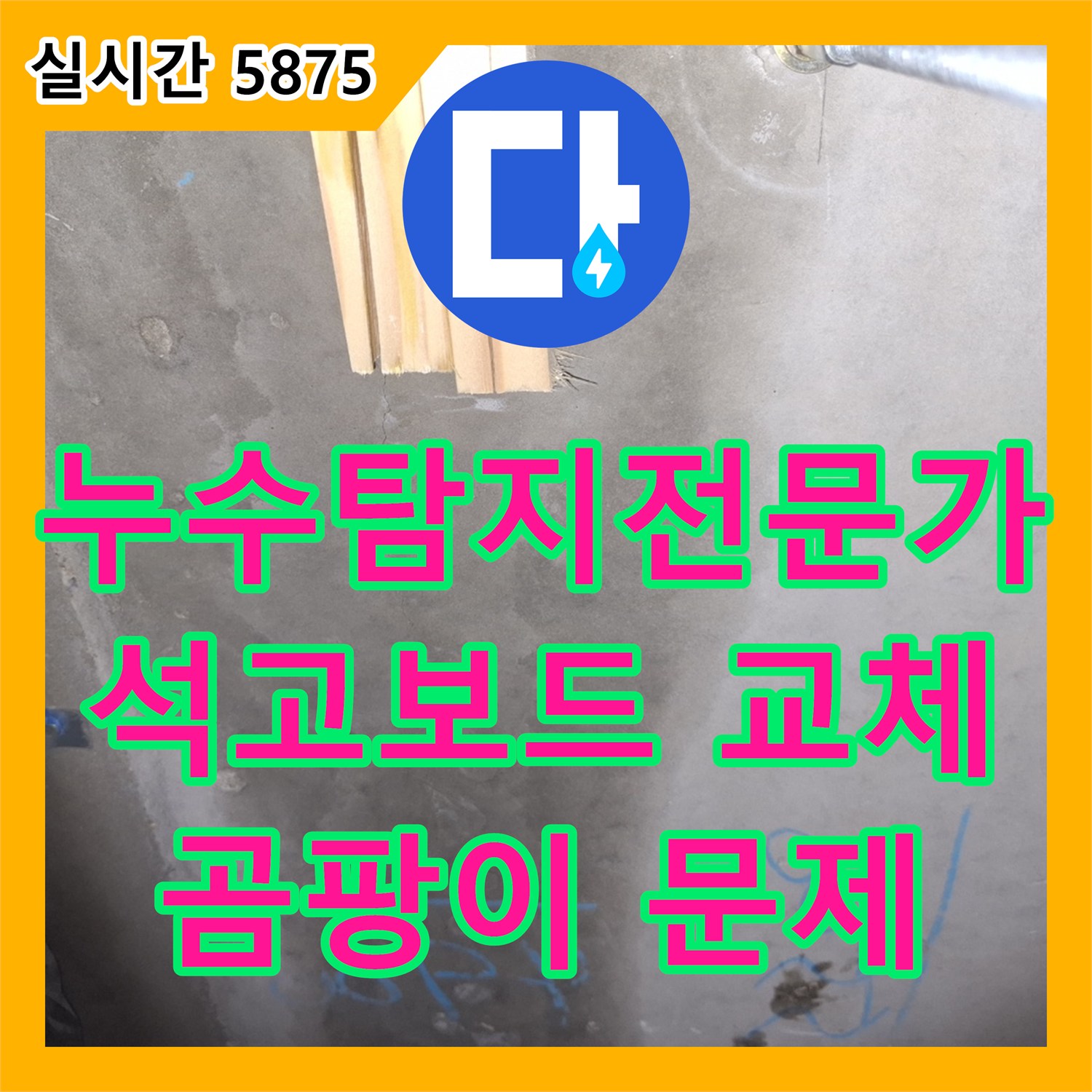 누수탐지전문가, 젖은 석고보드 교체로 곰팡이 문제 해결 - 수원시 팔달구