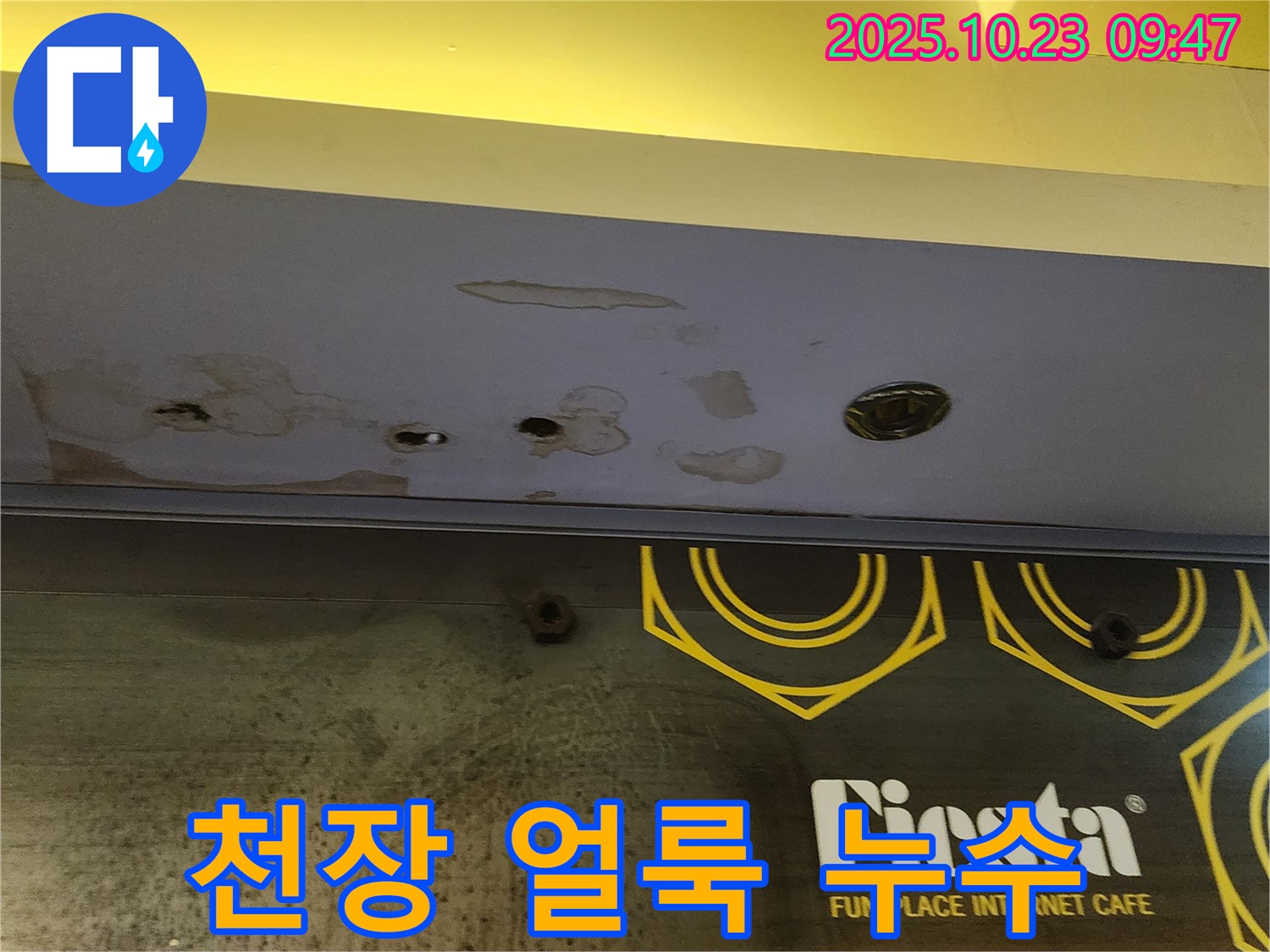 양주시 은현면 도하리 건물 천장 - 천장 얼룩은 누수 초기 증상일 수 있습니다.
