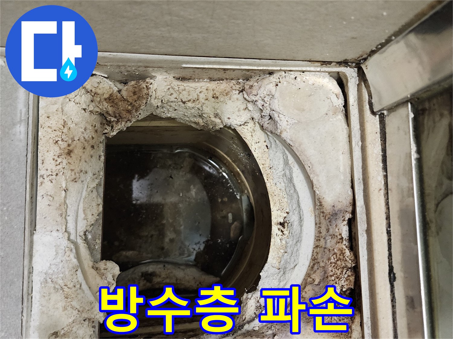 금호동2가 신금호파크자이 욕실 유가 주변 방수층 파손 - 긴급 방수 공사 필요