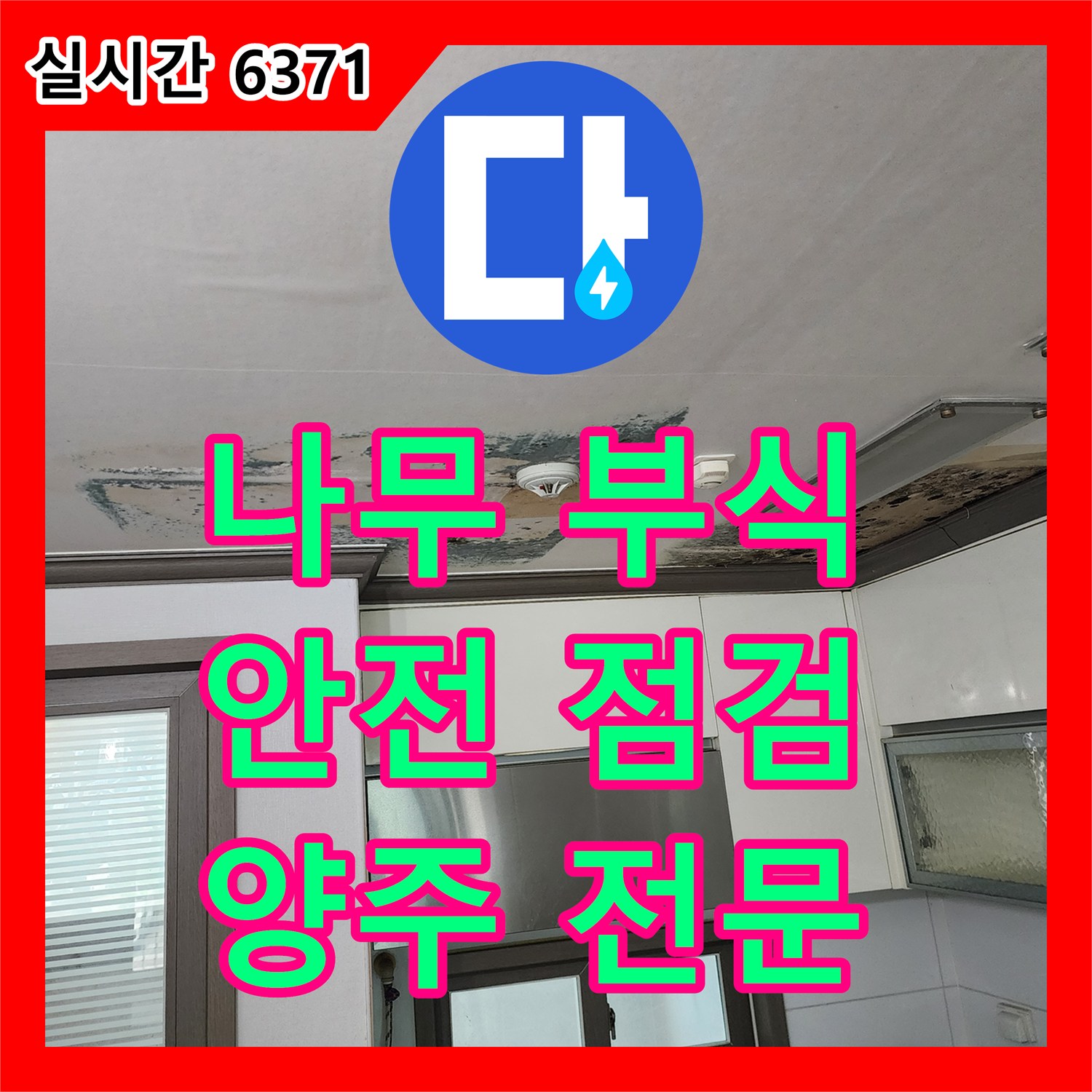 양주 누수탐지전문업체, 천장 나무 부식 안전 점검 및 보강