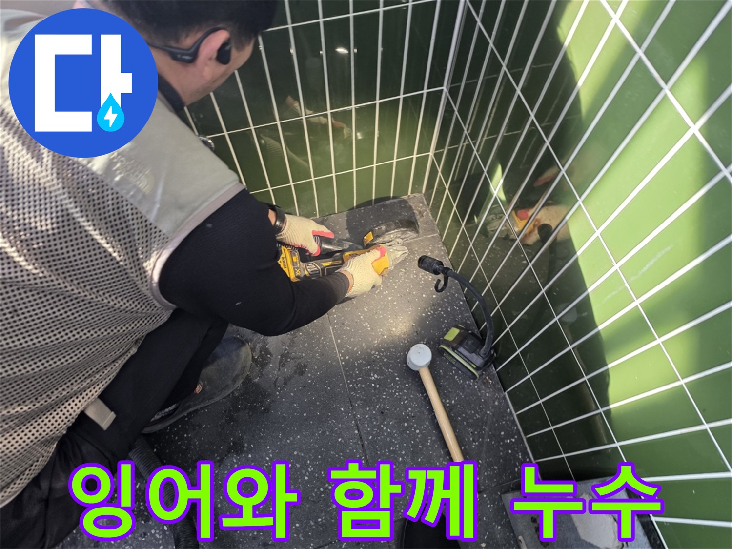 연못 속 잉어와 함께하는 누수 공사 - 잉어들아 숨어!