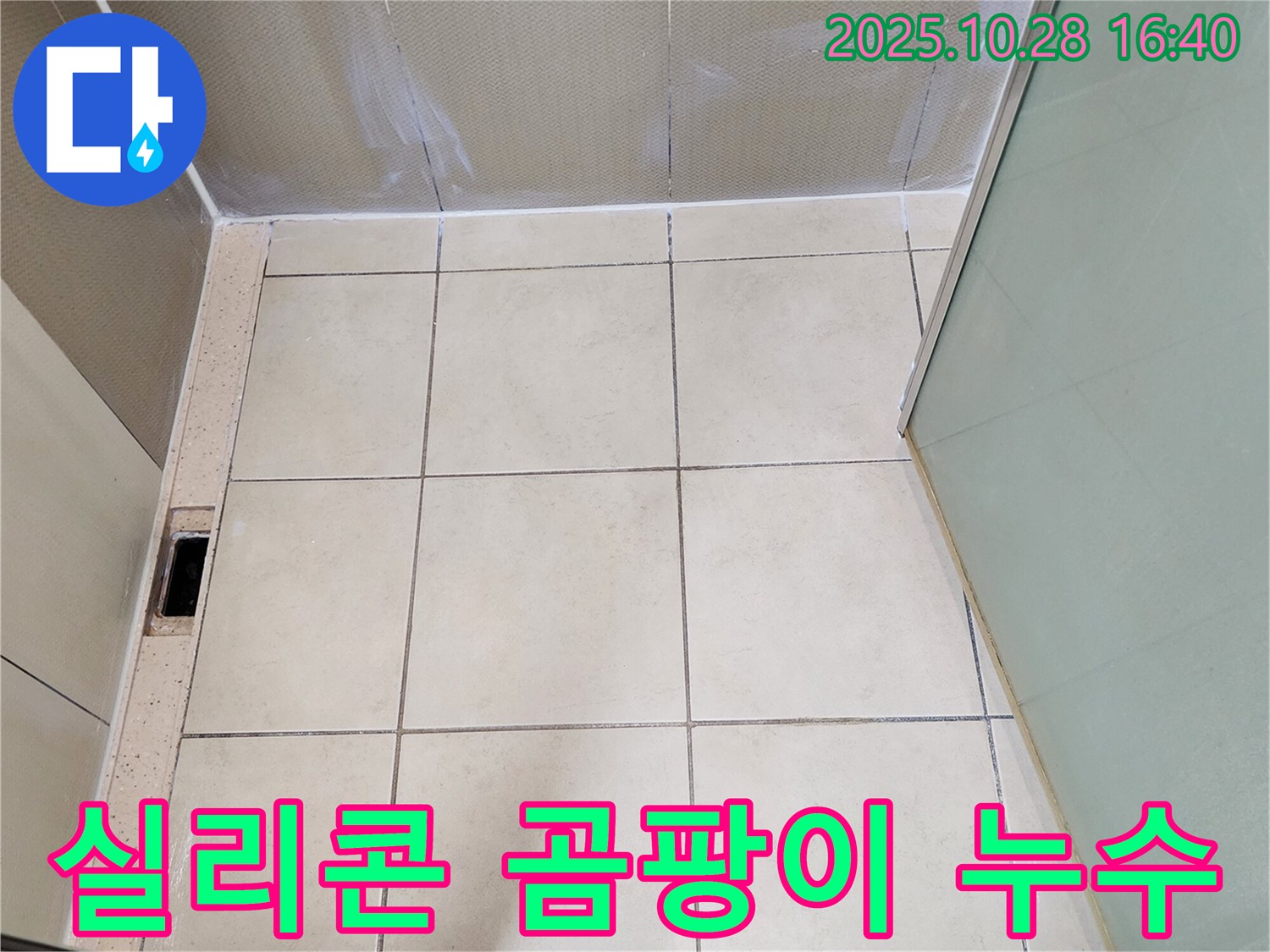 유양동 샤워부스 누수 - 실리콘 곰팡이 발생 및 들뜸으로 인한 누수 해결