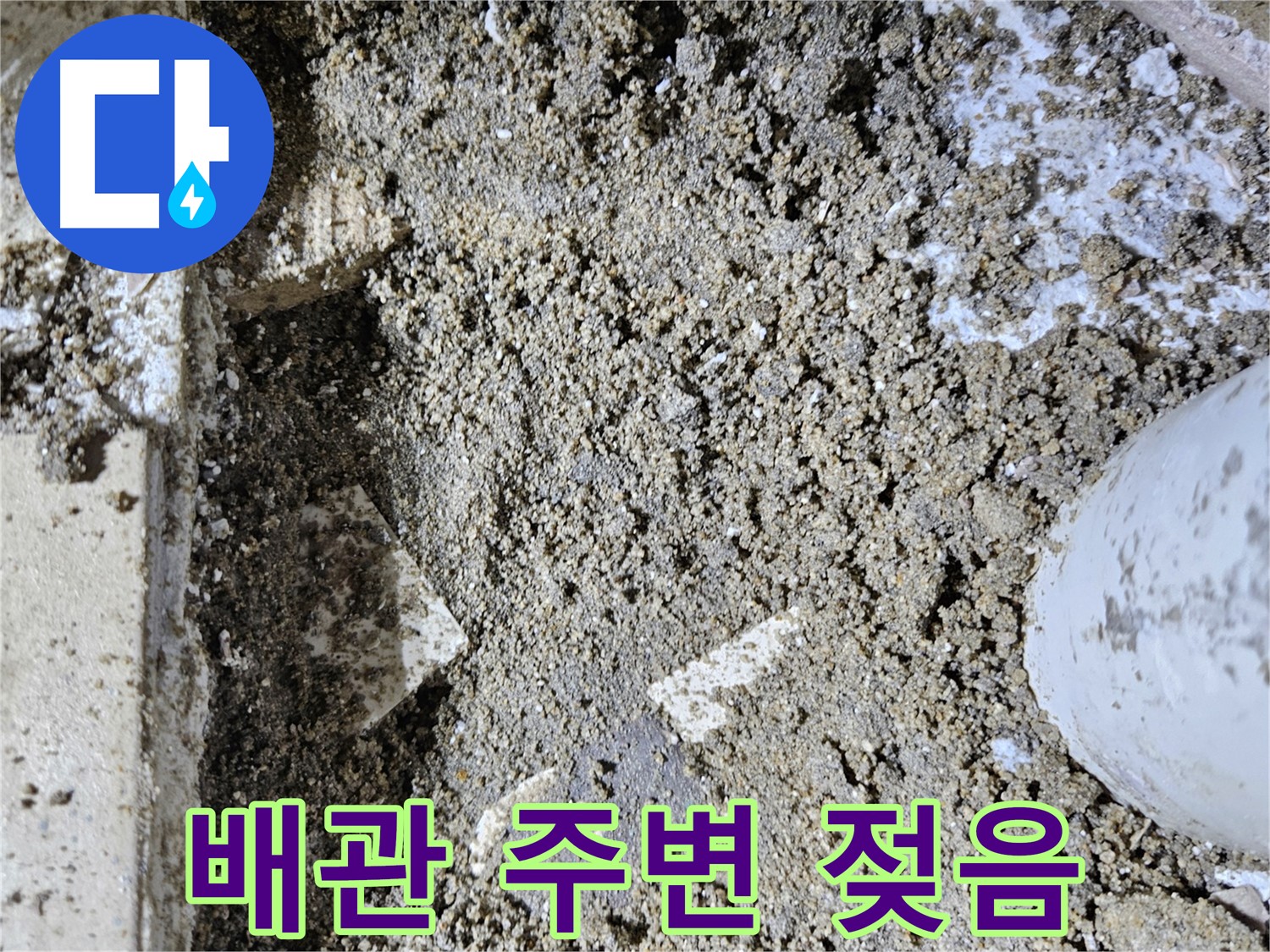 양평 용문면 어수리 누수 - 배관 주변 흙 젖음 - 누수 진행
