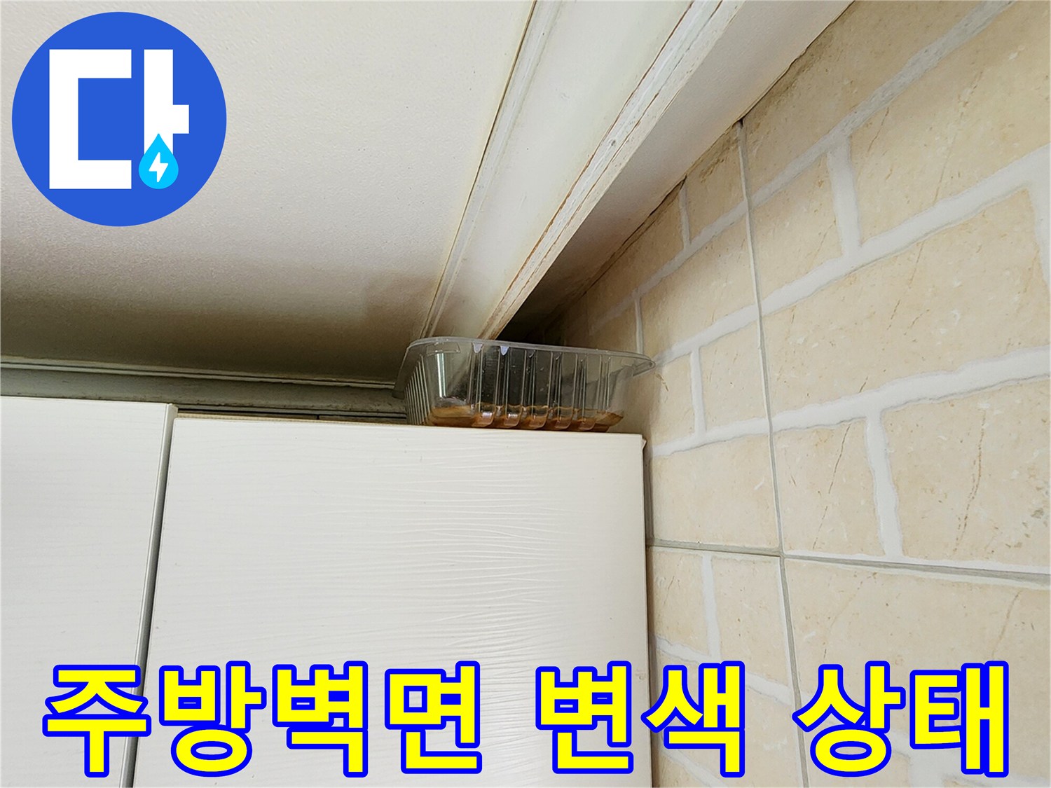 의정후 송산동 주방 벽면과 천장의 황색 변색 및 곰팡이 흔적
