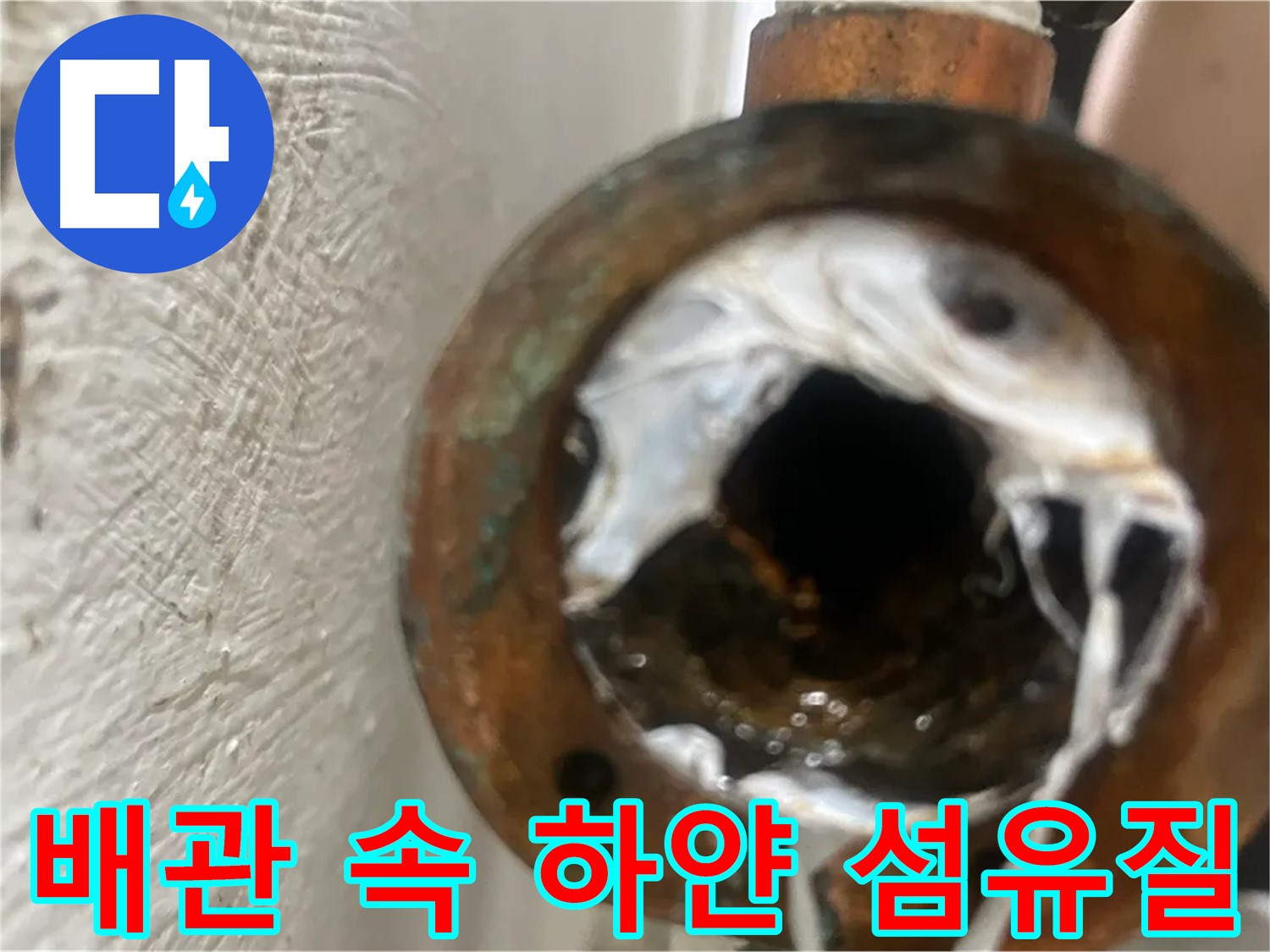 신월동 누수 해결 - 배관 속 하얀 섬유질 완벽 제거