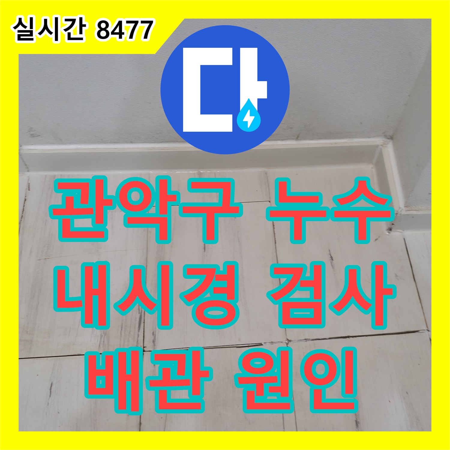 관악구 누수전문업체, 내시경 검사로 세탁실 배관 누수 원인 파악