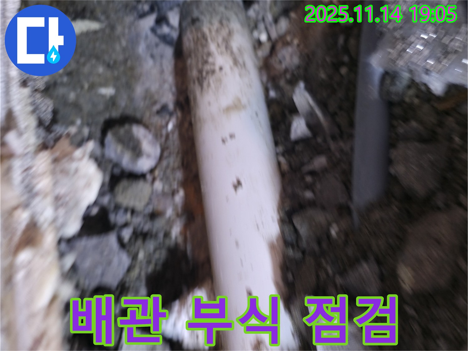 신림하이츠빌라 누수 - 흙 속에 묻힌 배관의 부식 상태를 꼼꼼하게 점검