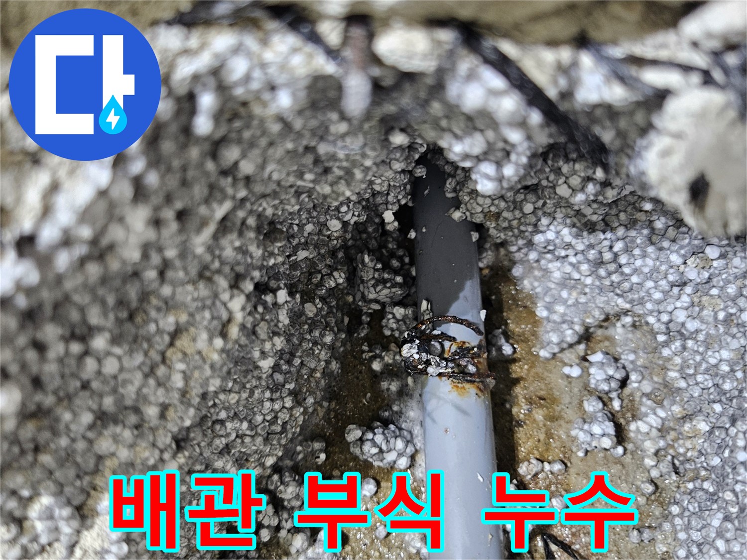 배관 부식으로 인한 누수 - 이천 아리역 누수탐지 전문