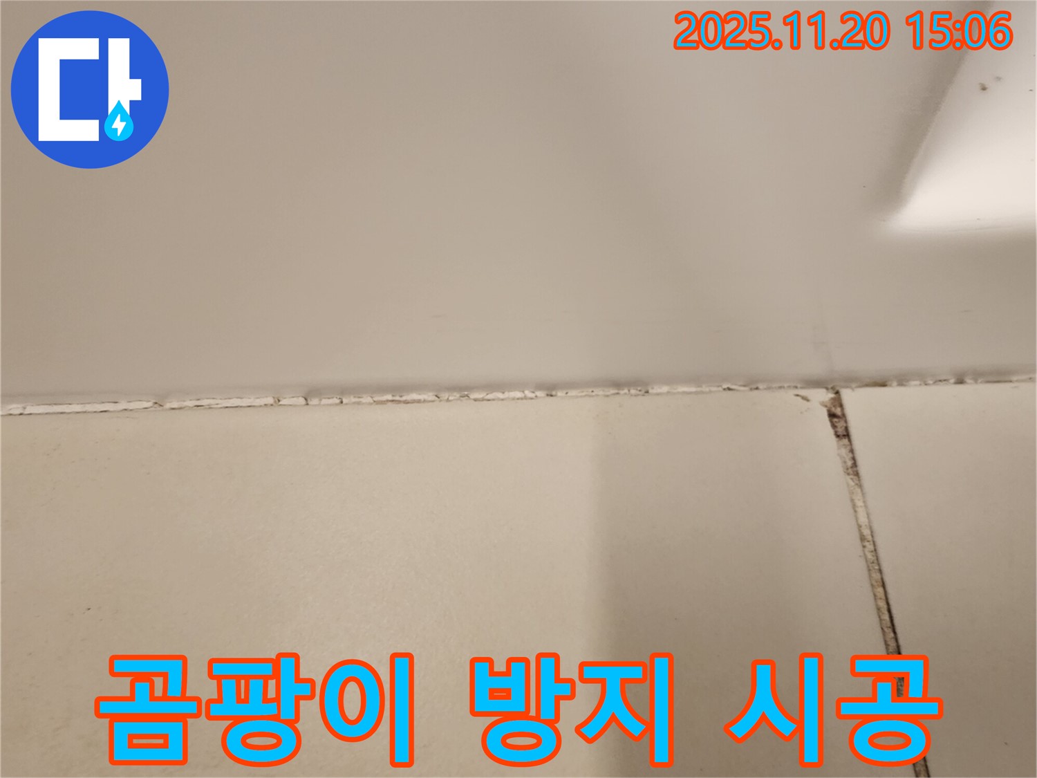 욕실 실리콘 곰팡이 제거 후 곰팡이 방지 실리콘 시공 - 곰팡이 걱정 끝!