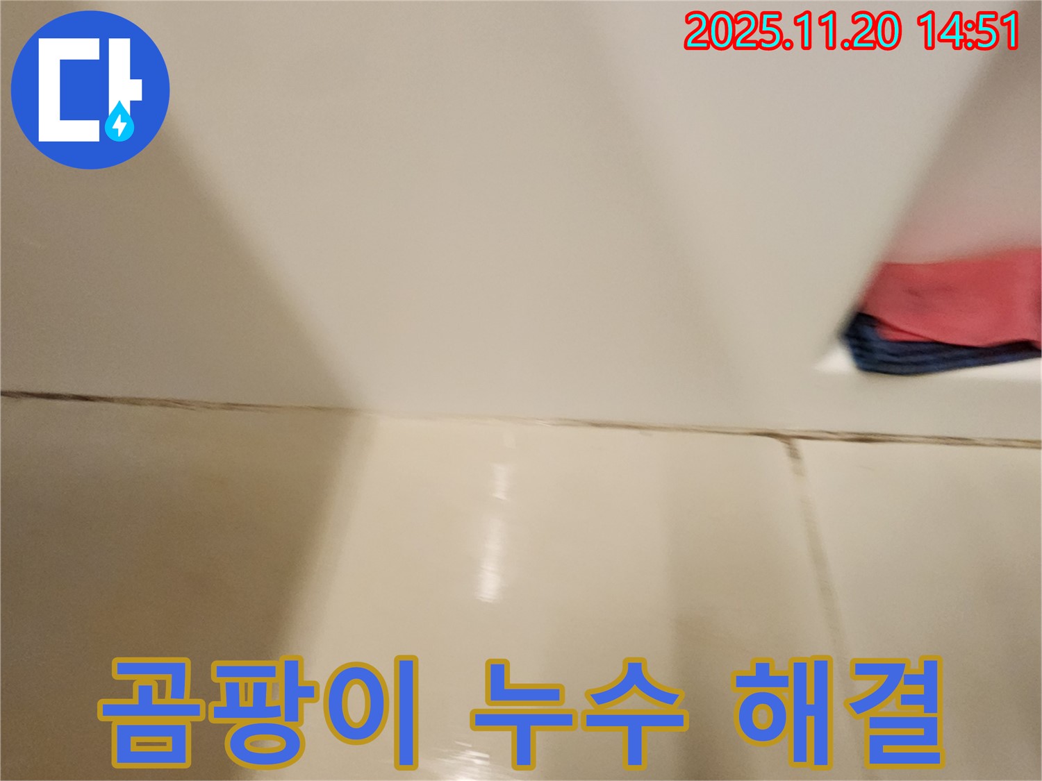 포천 가산면 마산리 - 곰팡이 핀 타일 틈새 누수 - 곰팡이 제거와 완벽 방수로 누수 걱정 끝!