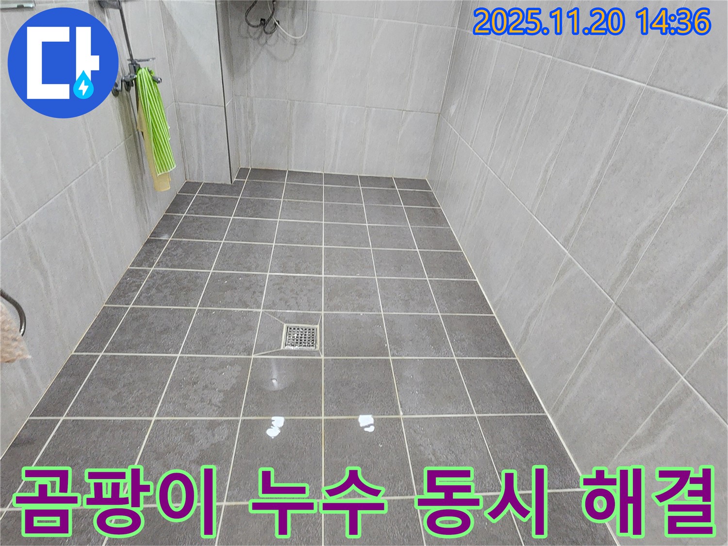 포천 가산면 욕실 누수 - 타일 사이 곰팡이와 누수 문제를 동시에 해결하기 위해 꼼꼼하게 점검합니다.