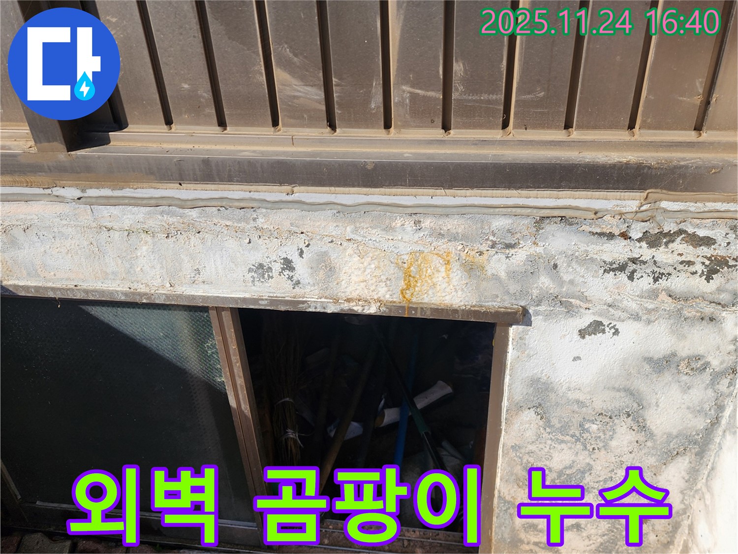 포천 신북면 가채리 반지하 외벽 주변 곰팡이 누수 - 곰팡이 제거와 누수 해결을 한 번에!