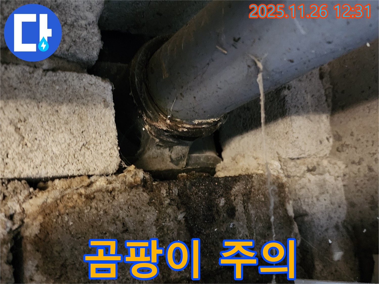 포천시 신북면 고일리 - 배관 주변 곰팡이 발생!