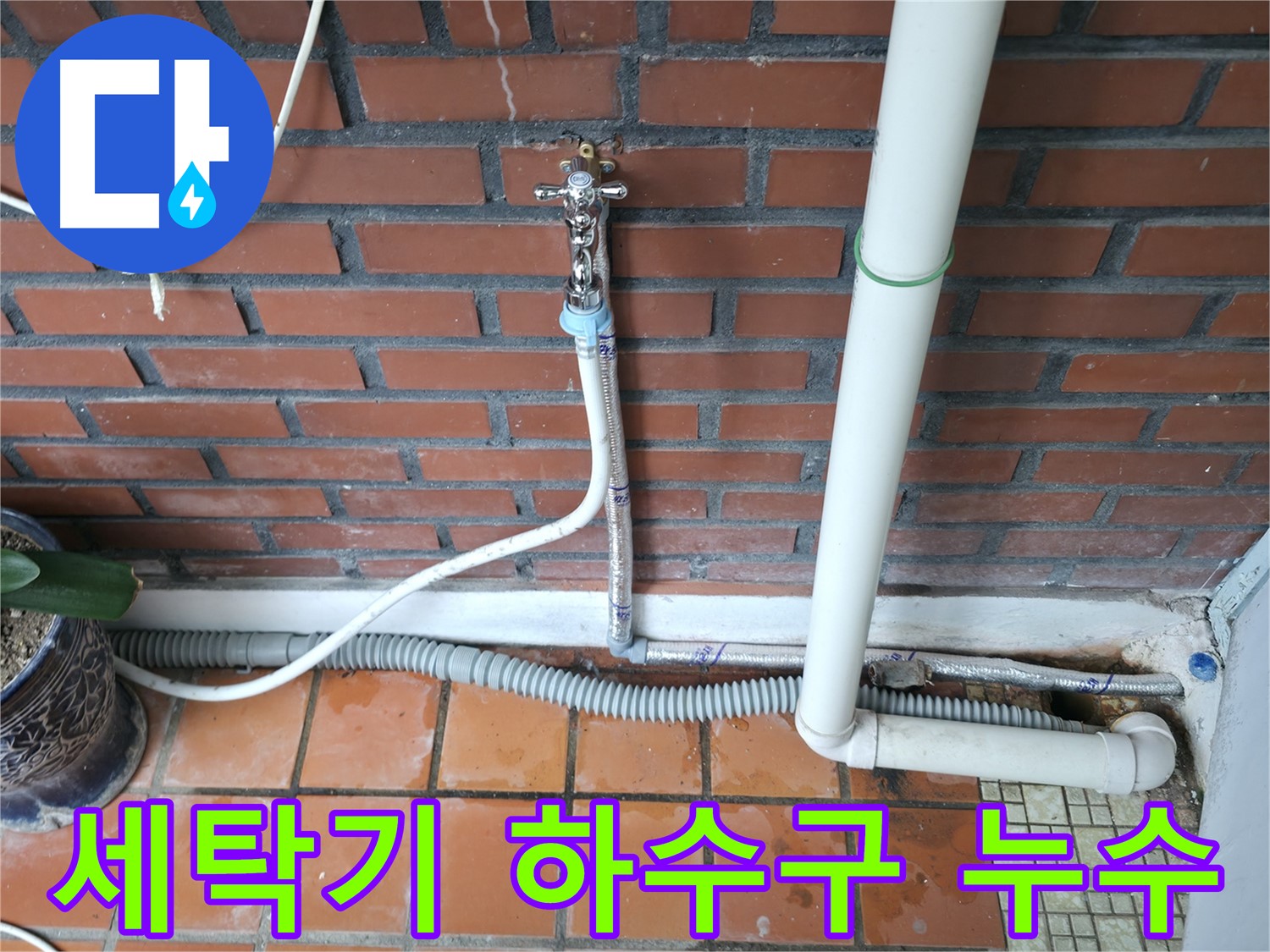 방배동 세탁기 하수구 연결 불량으로 인한 누수 - 연결 재조정 및 점검