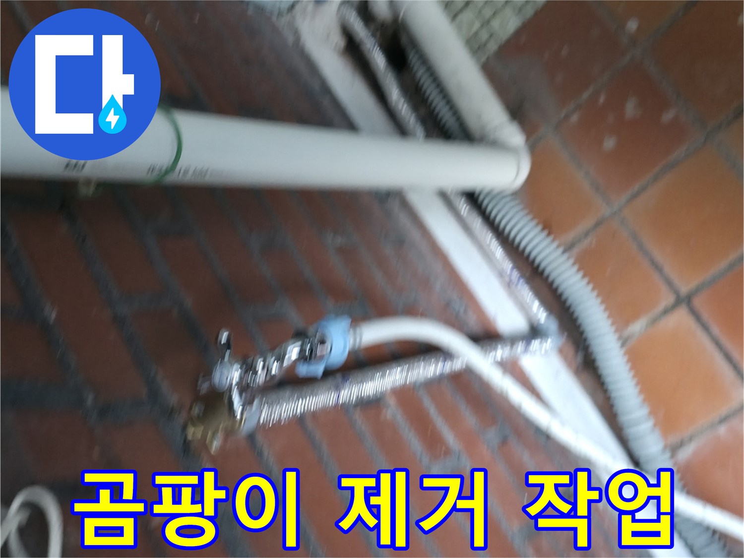 서초구 명달로4길 세탁기 누수 - 누수 부위 주변 곰팡이 깨끗하게 제거