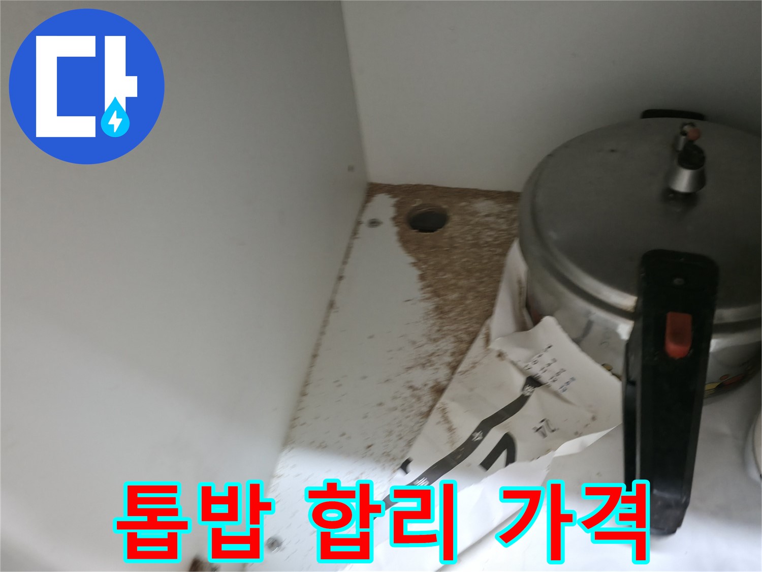 싱크대 밑 - 톱밥 - 확실한 해결 - 더 이상 걱정 마세요