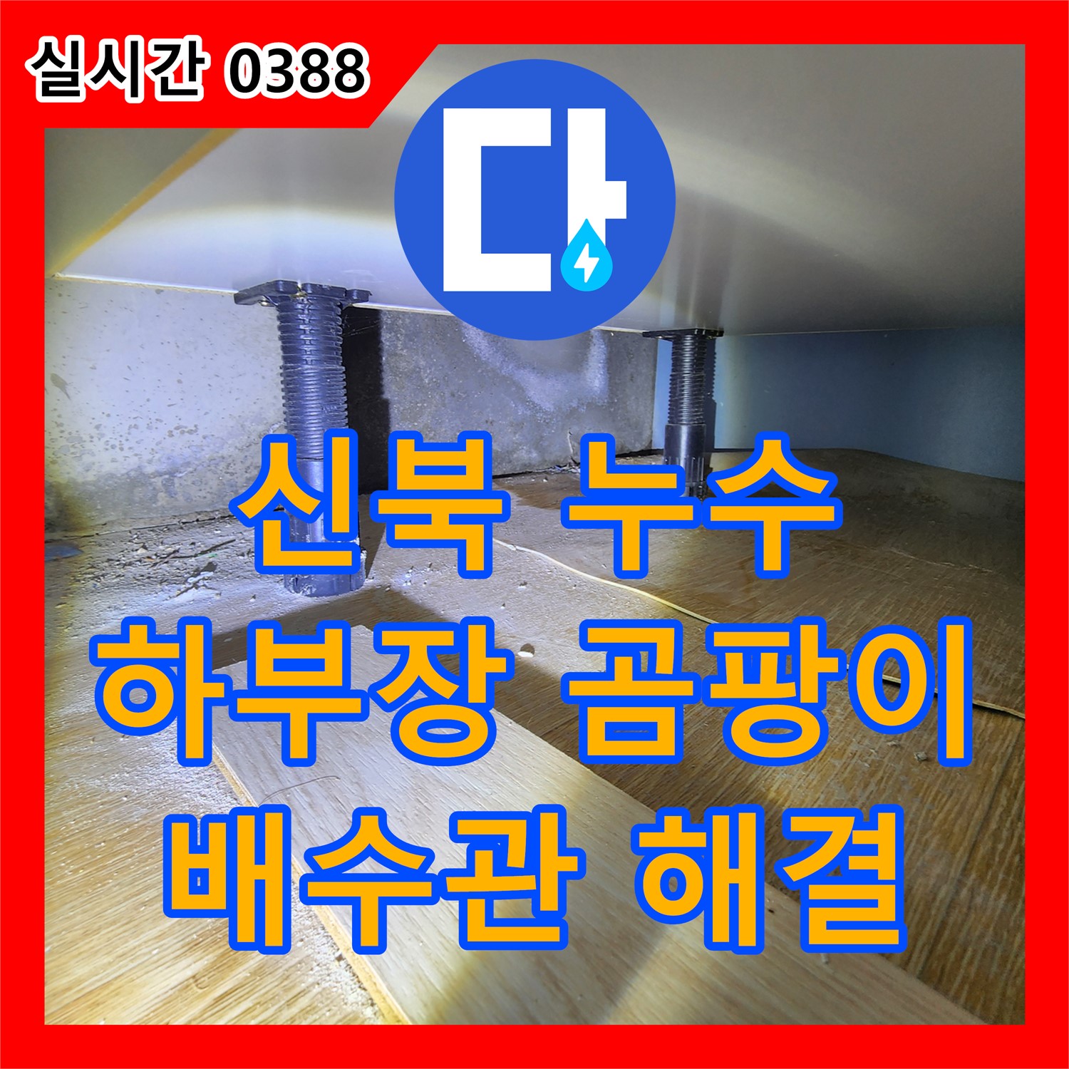 신북 누수, 싱크대 하부장 곰팡이, 배수관 누수 해결 및 청소