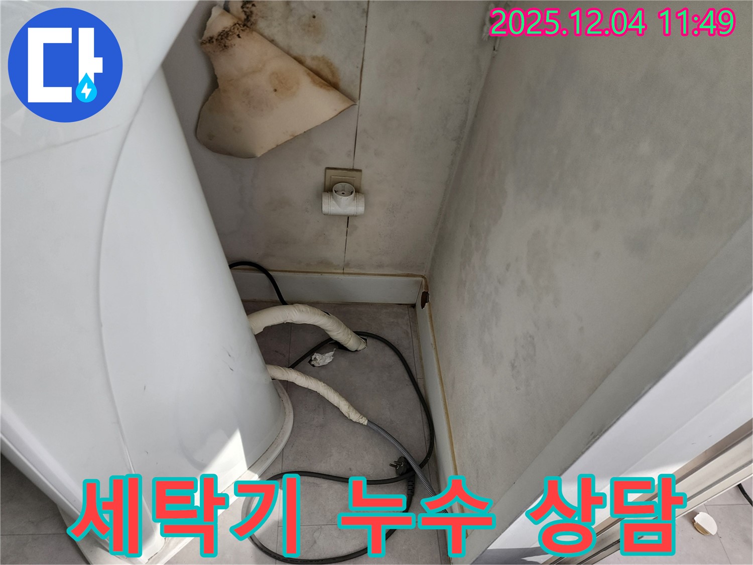 포천 일동 - 세탁기 콘센트 곰팡이 - 젖은 벽 - 감전사고 위험 - 24시간 긴급 상담 대기 - 안전 최우선