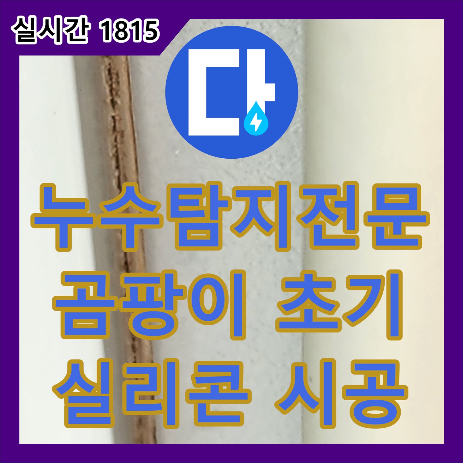 누수탐지전문가, 곰팡이 초기 누수 진단! 실리콘 재시공으로 해결 - 포천시