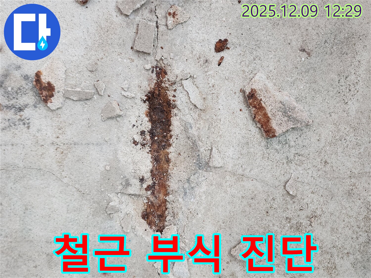 콘크리트 속 철근 부식 진행 상태 - 정밀 진단으로 문제 파악