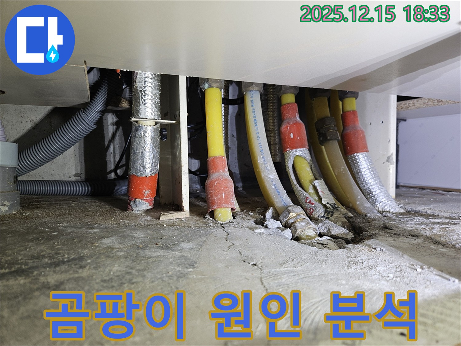 장안동 래미안장안2차 아파트 누수 - 배관 주변의 곰팡이 발생 원인을 분석하고 재발 방지 대책을 세웁니다.
