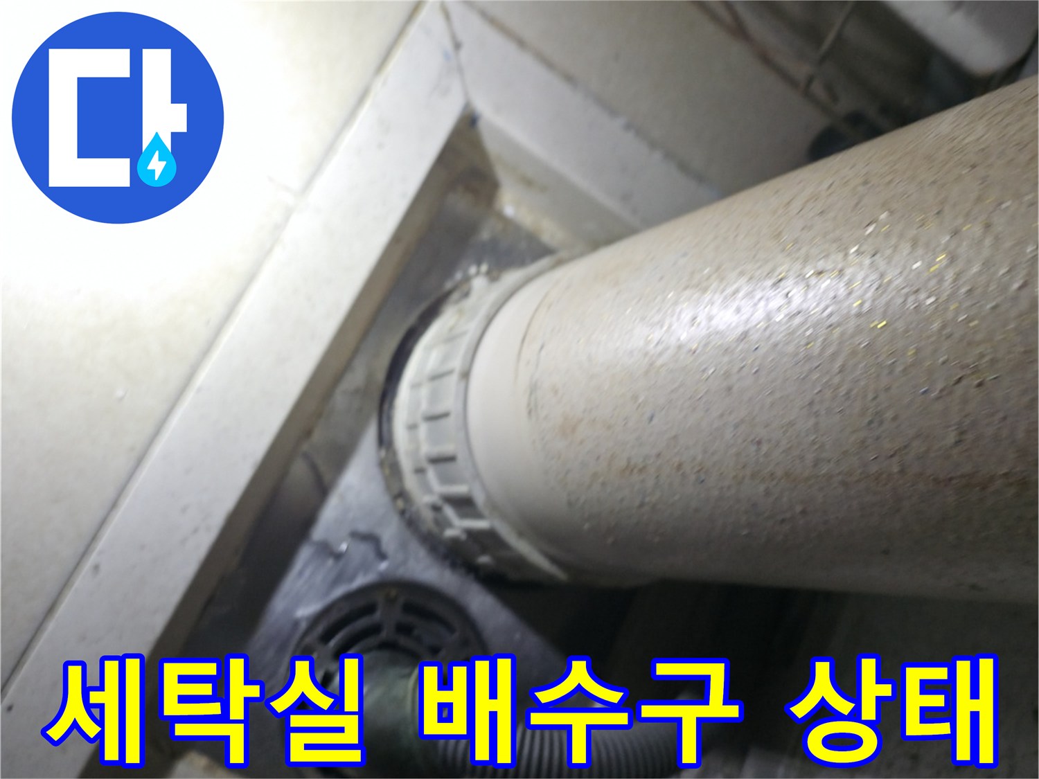 성동구 옥수동-세탁실 배수구 주변의 배관 연결 상태 확인