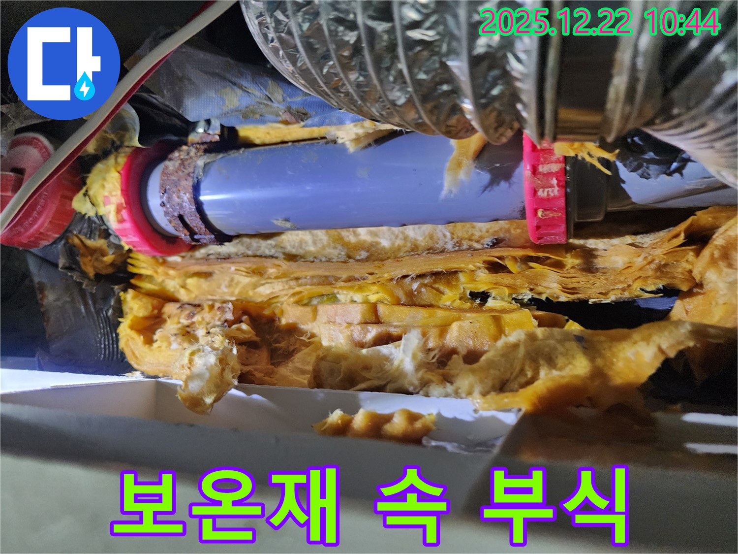 노원구 월계2동 누수 - 낡은 보온재 속 배관 부식 - 긴급 점검과 신속한 교체로 누수 확산 방지!