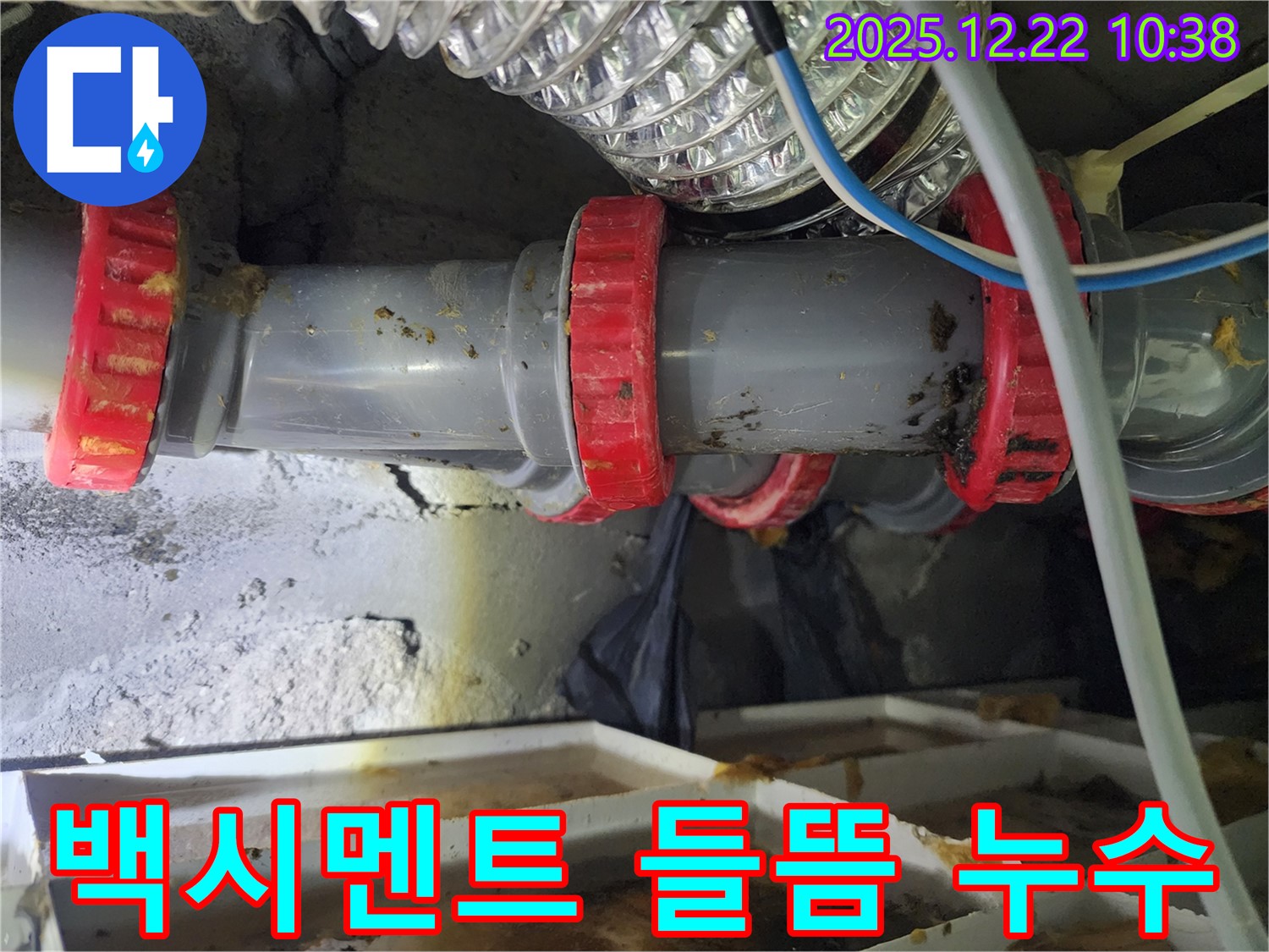 월계2동 PVC 배관 연결 부위 백시멘트 들뜸 누수 - 전문적인 누수탐지 기술로 정확하게 진단하고 완벽하게 해결했습니다.