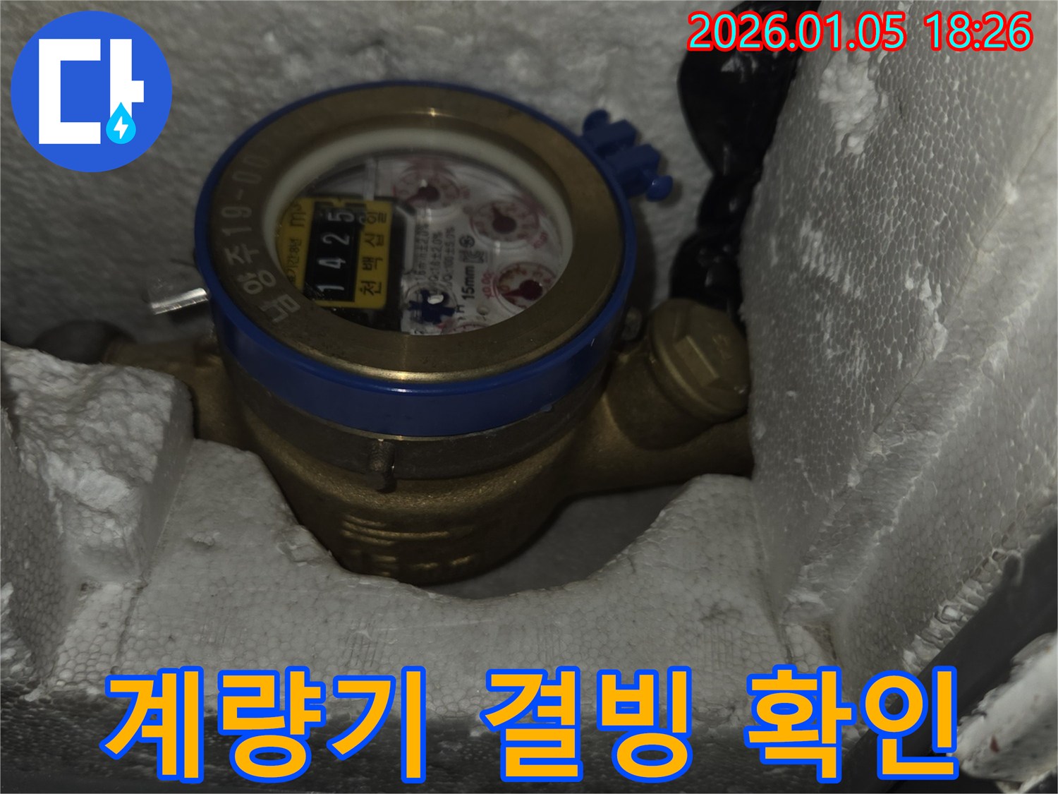 진건읍 누수 탐지 - 수도 계량기 주변 결빙 및 누수 여부 확인