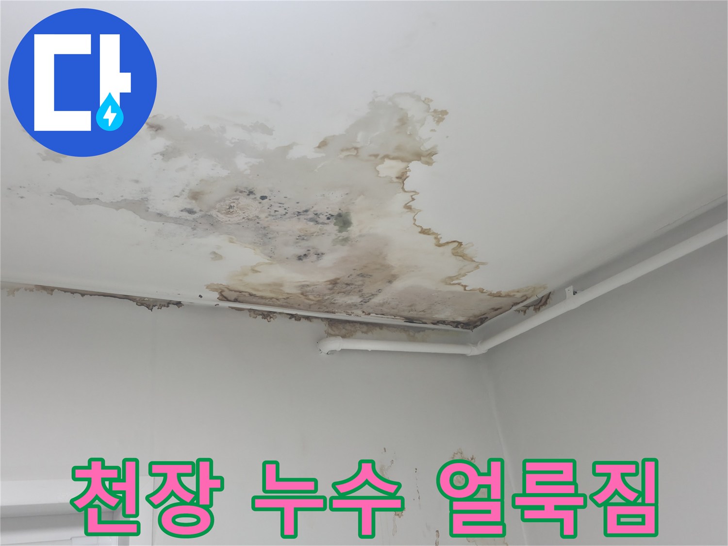 중계동 천장-누수로 인해 변색되고 오염된 마감재