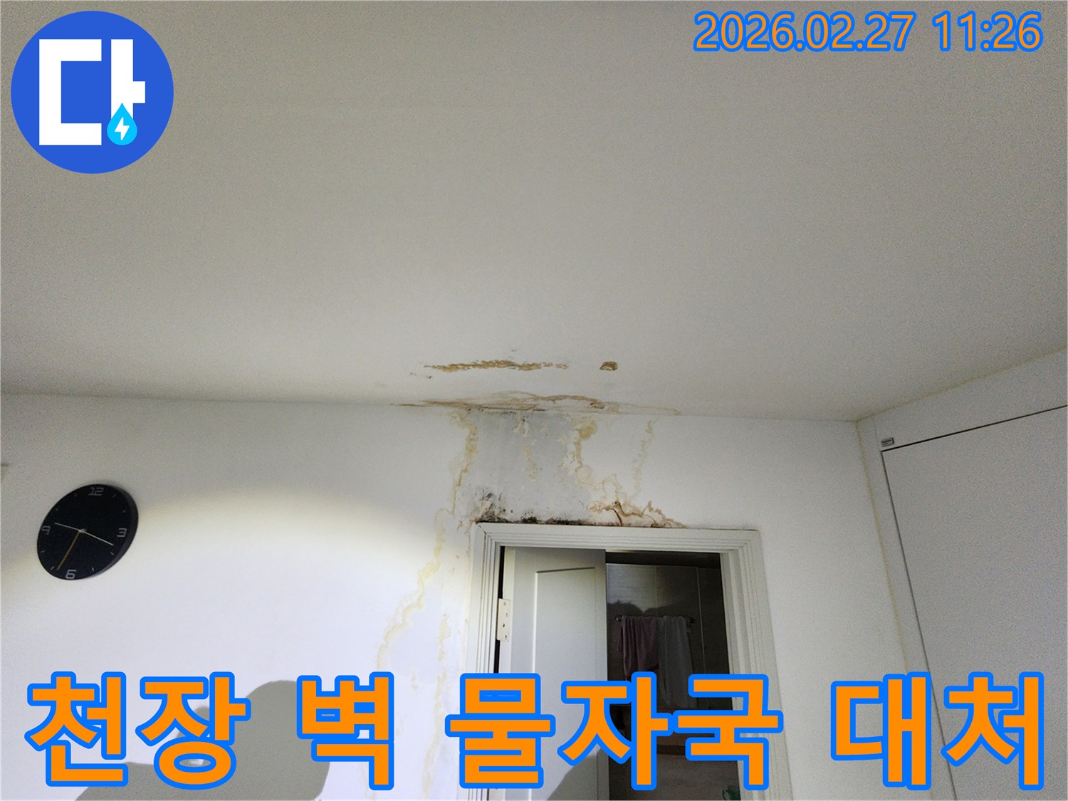 천장과-벽면에-물자국이-선명한-누수-현장으로-신속한-대처가-피해-최소화에-중요함을-보여주는-사진
