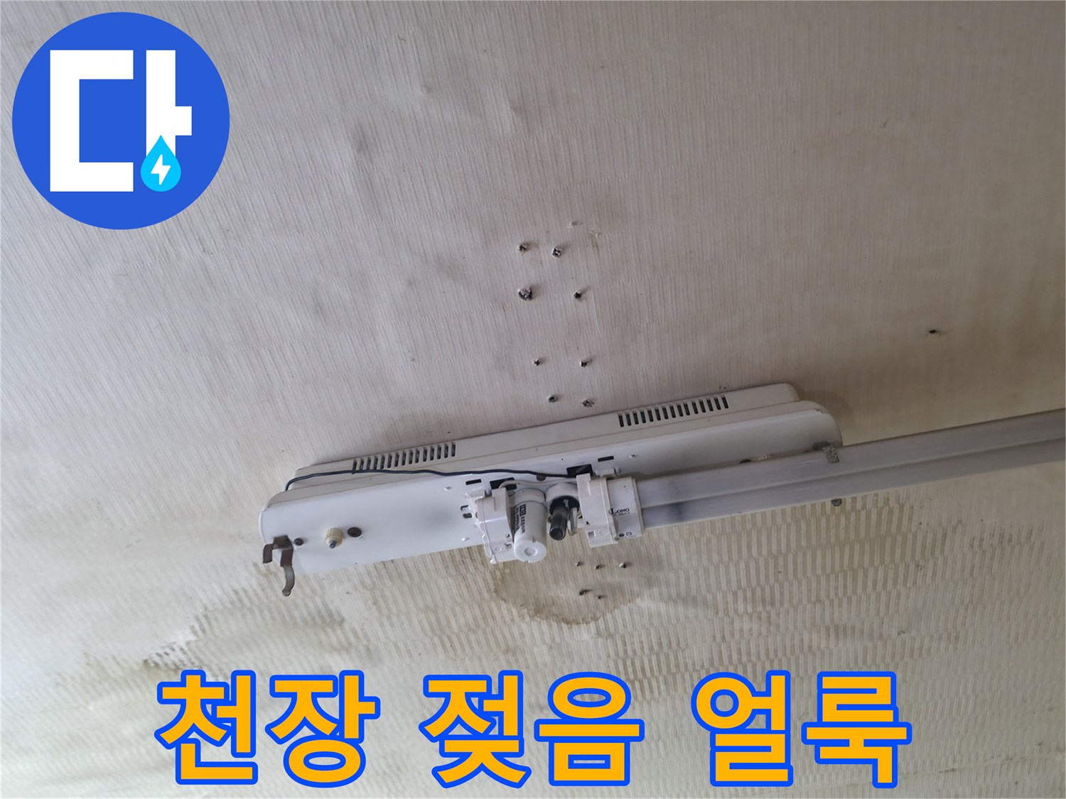 물샘-증상이-나타난-천장지-얼룩과-습기