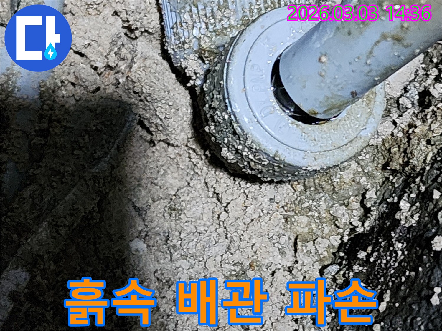 누수-전문가가-정확히-찾아낸-흙속-배관-이음새의-파손-현장