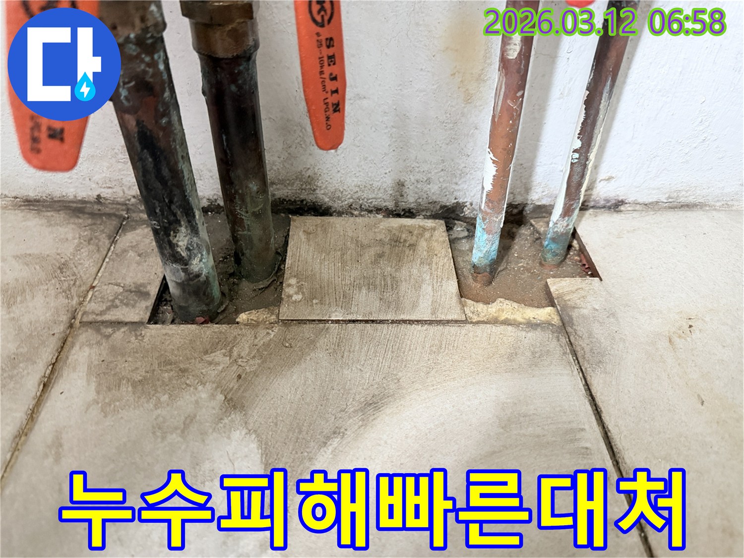마포동-현장에서-누수-피해를-막기-위해-오래된-배관의-누수-지점을-신속하게-확인하고-있습니다